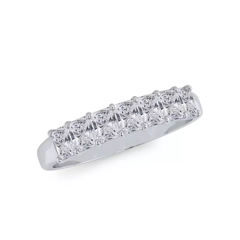14K White Gold Radiant Cut Diamond 7 Stone Ring (1.00 ct. tw.)