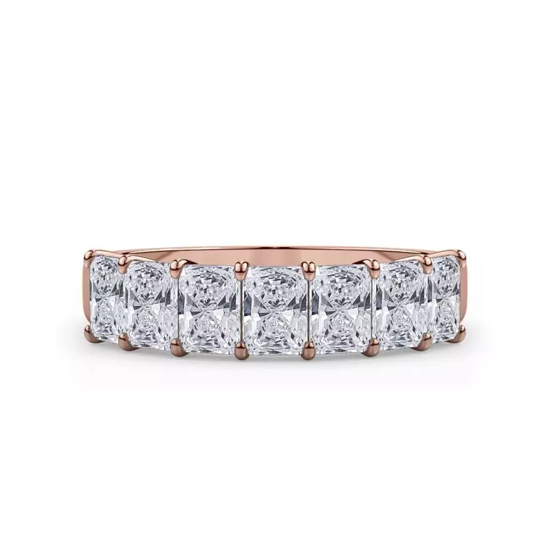14K Rose Gold Radiant Cut Diamond 7 Stone Ring (1.50 ct. tw.)