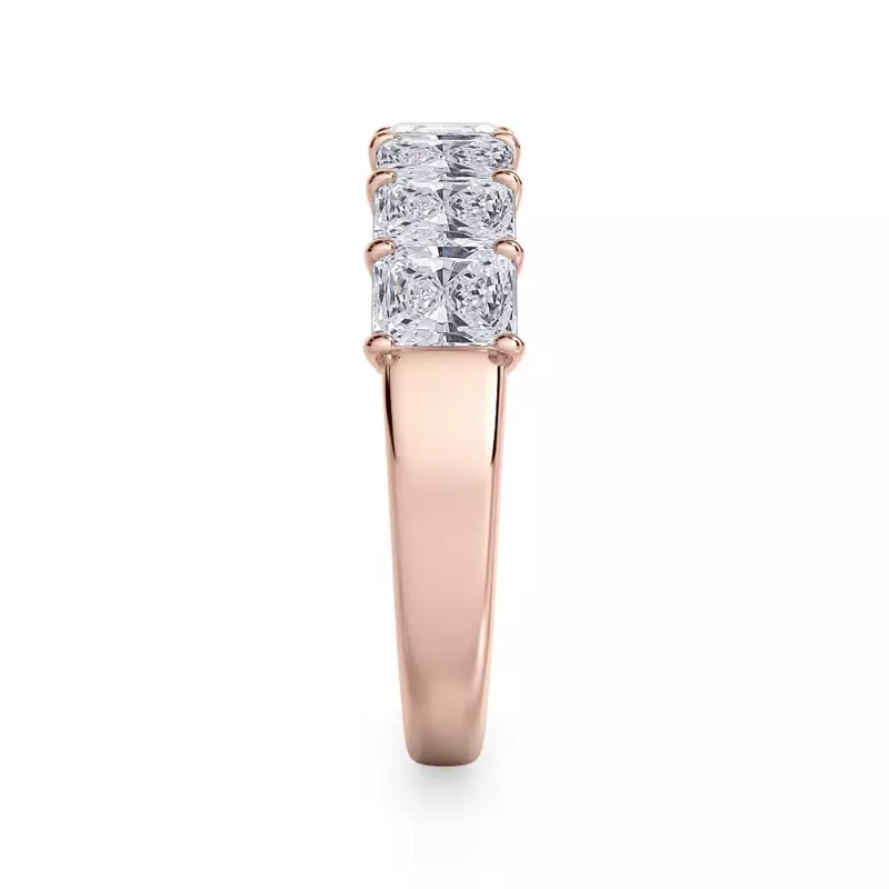 14K Rose Gold Radiant Cut Diamond 7 Stone Ring (1.50 ct. tw.)