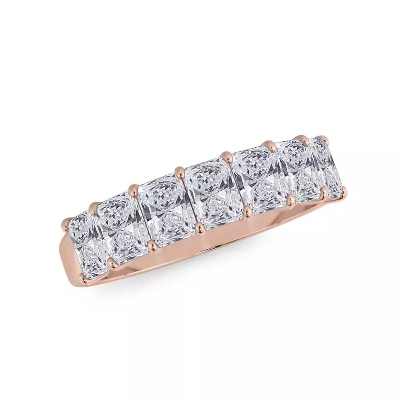 14K Rose Gold Radiant Cut Diamond 7 Stone Ring (1.50 ct. tw.)