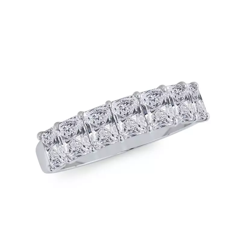 14K White Gold Radiant Cut Diamond 7 Stone Ring (1.50 ct. tw.)