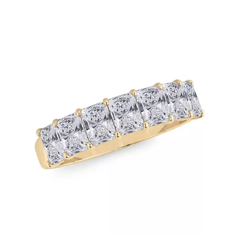 14K Yellow Gold Radiant Cut Diamond 7 Stone Ring (1.50 ct. tw.)