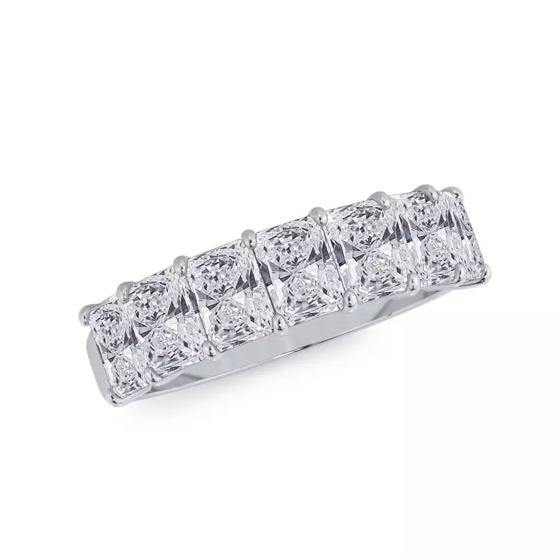 14K White Gold Radiant Cut Lab Diamond 7 Stone Ring (2.00 ct. tw.)