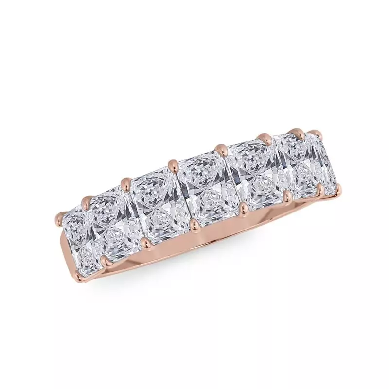 18K Rose Gold Radiant Cut Diamond 7 Stone Ring (2.00 ct. tw.)