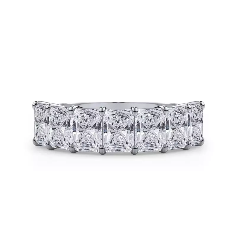 14K White Gold Radiant Cut Lab Diamond 7 Stone Ring (3.00 ct. tw.)