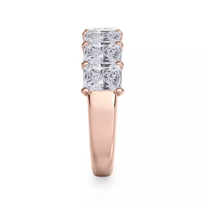 18K Rose Gold Radiant Cut Lab Diamond 7 Stone Ring (3.00 ct. tw.)