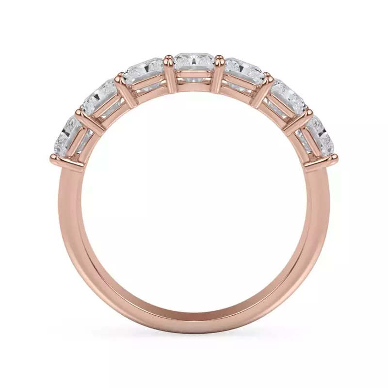 18K Rose Gold Radiant Cut Lab Diamond 7 Stone Ring (3.00 ct. tw.)