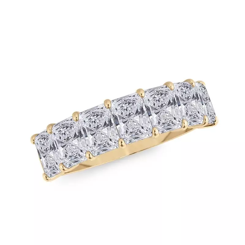 18K Yellow Gold Radiant Cut Lab Diamond 7 Stone Ring (3.00 ct. tw.)