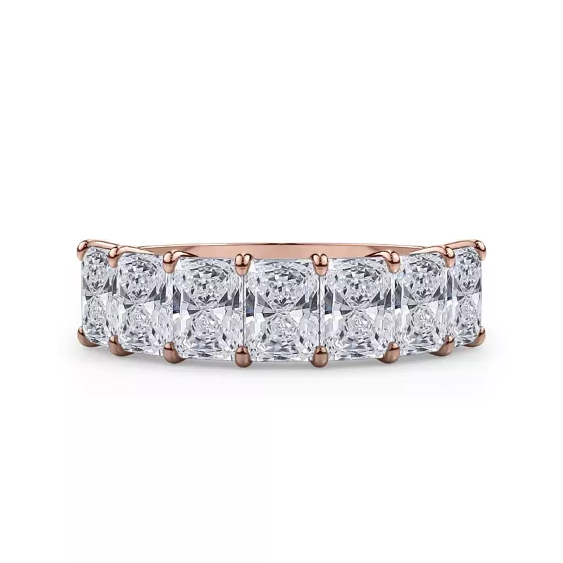 18K Rose Gold Radiant Cut Diamond 7 Stone Ring (3.00 ct. tw.)
