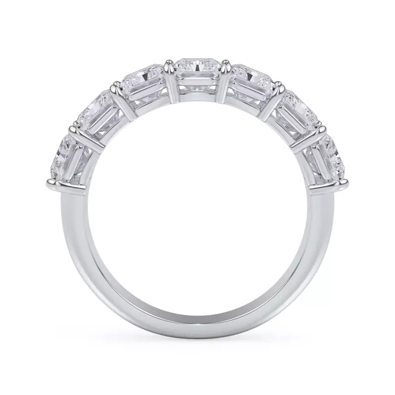 18K Rose Gold Radiant Cut Lab Diamond 7 Stone Ring (3.50 ct. tw.)