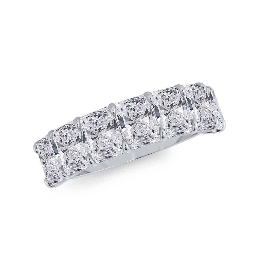 18K White Gold Radiant Cut Diamond 7 Stone Ring (3.50 ct. tw.)