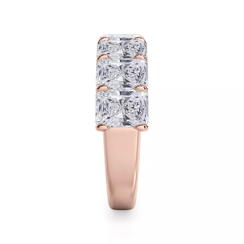 18K Rose Gold Radiant Cut Lab Diamond 7 Stone Ring (5.00 ct. tw.)