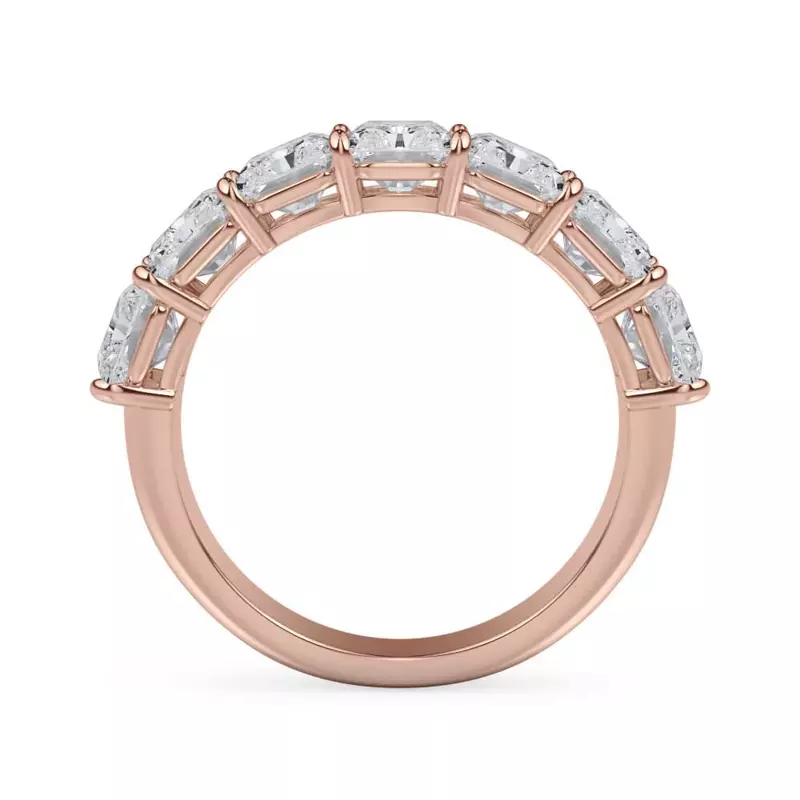 18K Rose Gold Radiant Cut Lab Diamond 7 Stone Ring (5.00 ct. tw.)