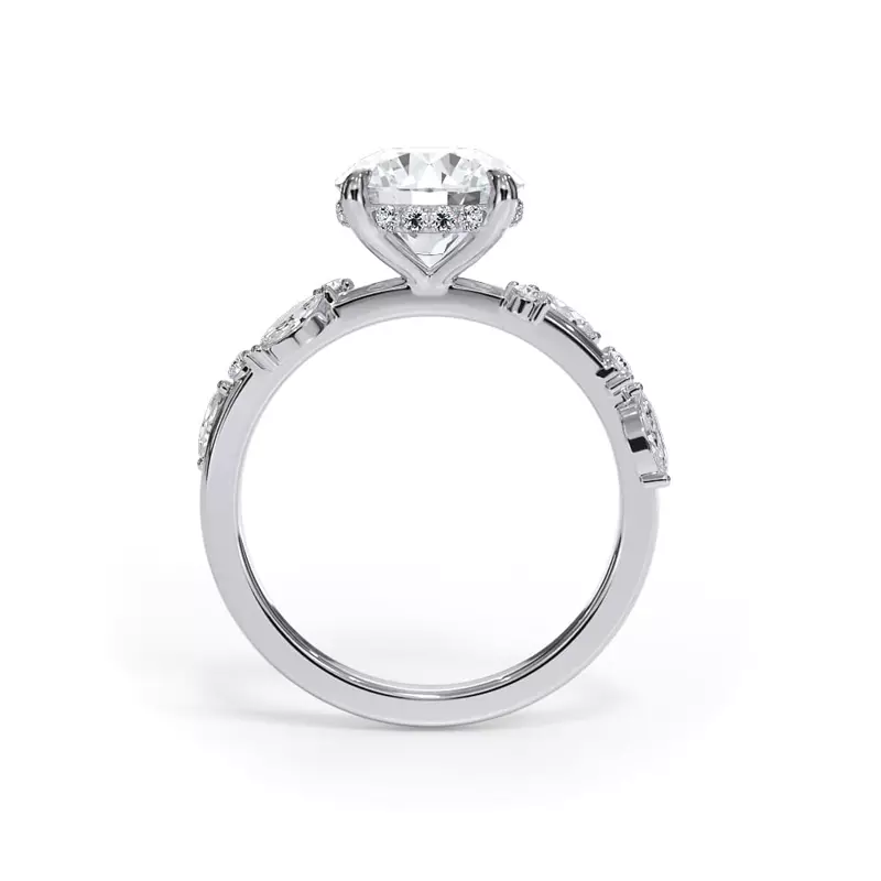 18K White Gold Autumn Cascade Diamond Engagement Ring