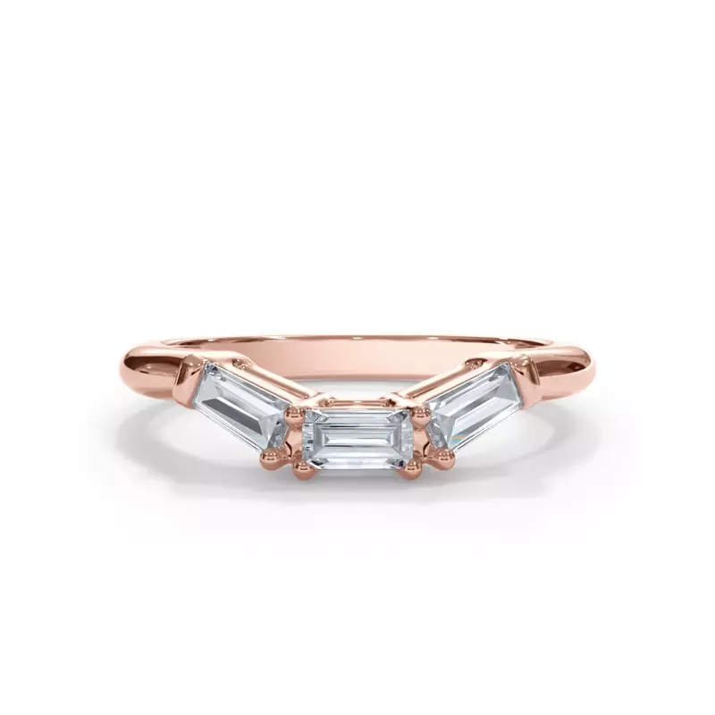14K Rose Gold Bellora Baguette Band