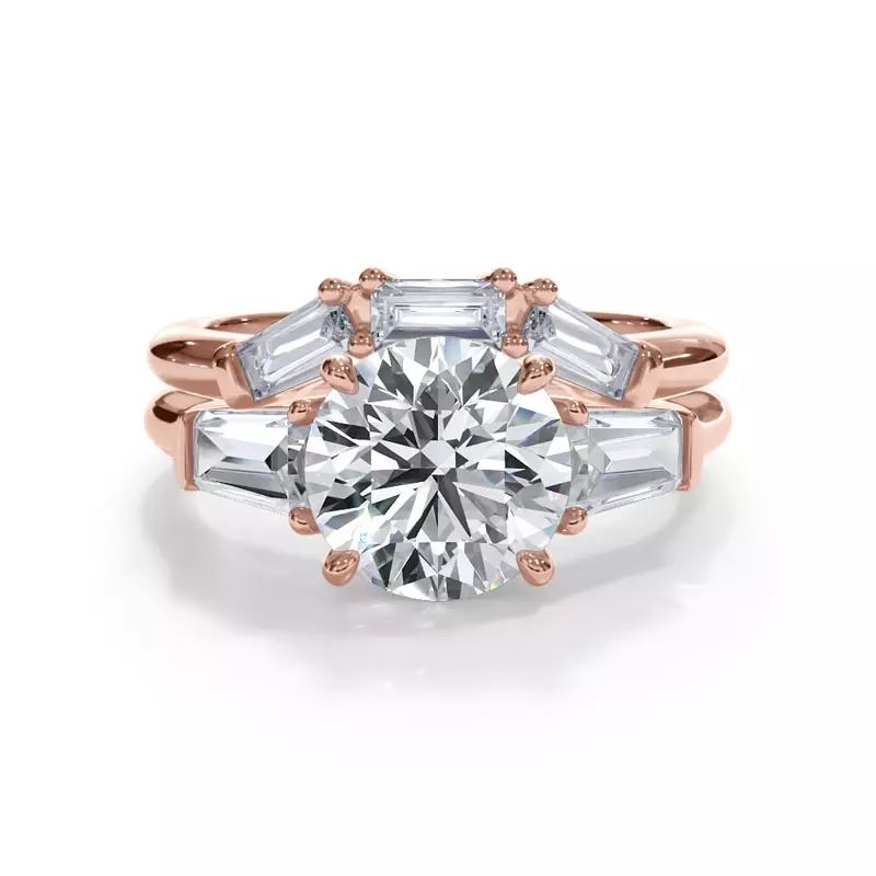 14K Rose Gold Bellora Baguette Band