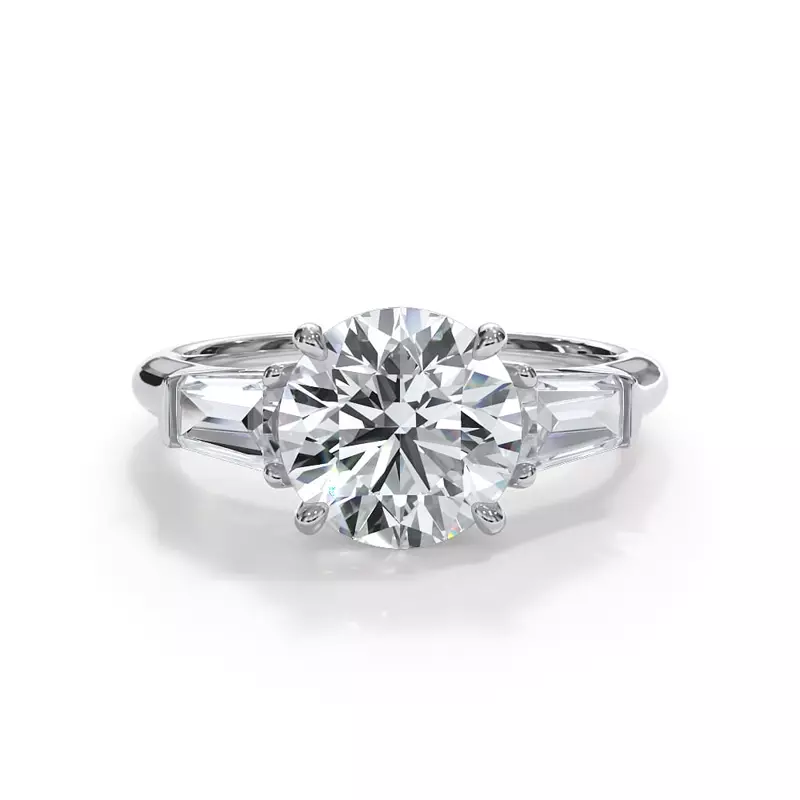 14K White Gold Bellora Grand Tapered Baguette Engagement Ring