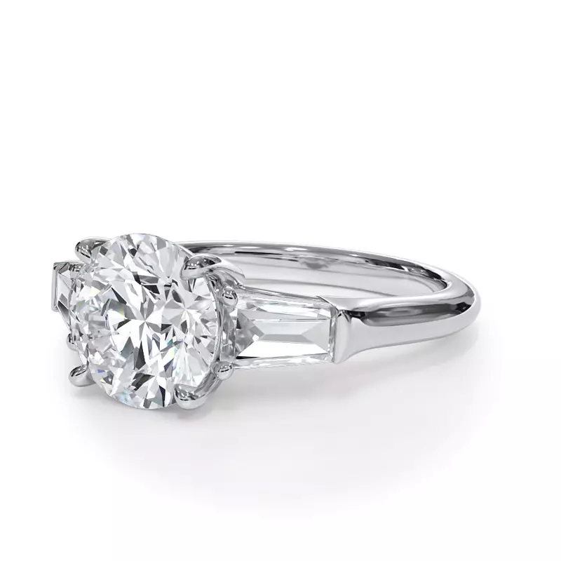 14K White Gold Bellora Grand Tapered Baguette Engagement Ring