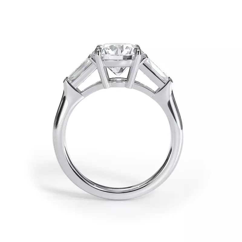 14K White Gold Bellora Grand Tapered Baguette Engagement Ring