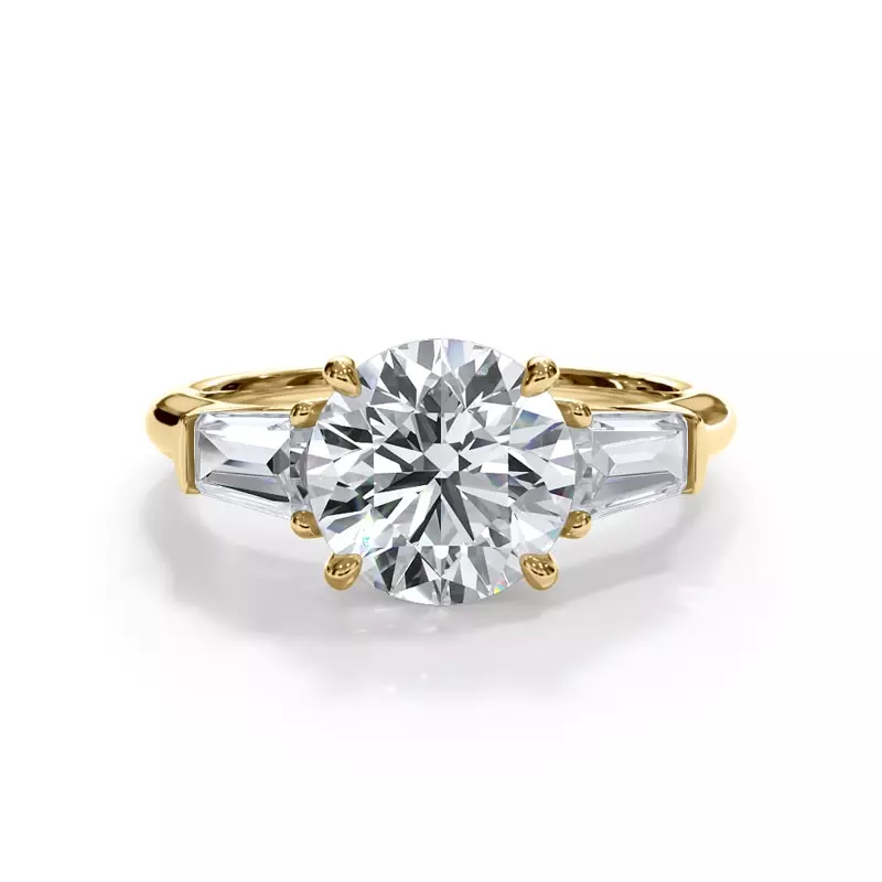 14K Yellow Gold Bellora Grand Tapered Baguette Engagement Ring