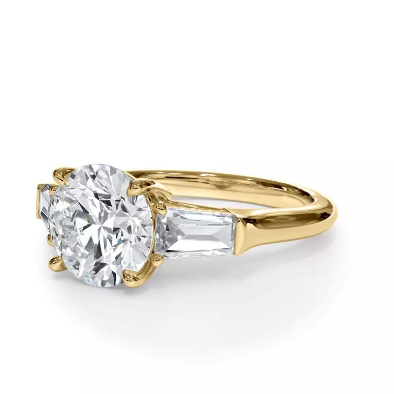 14K Yellow Gold Bellora Grand Tapered Baguette Engagement Ring