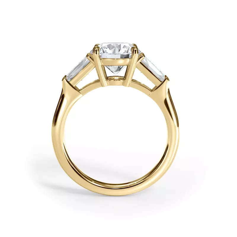 14K Yellow Gold Bellora Grand Tapered Baguette Engagement Ring