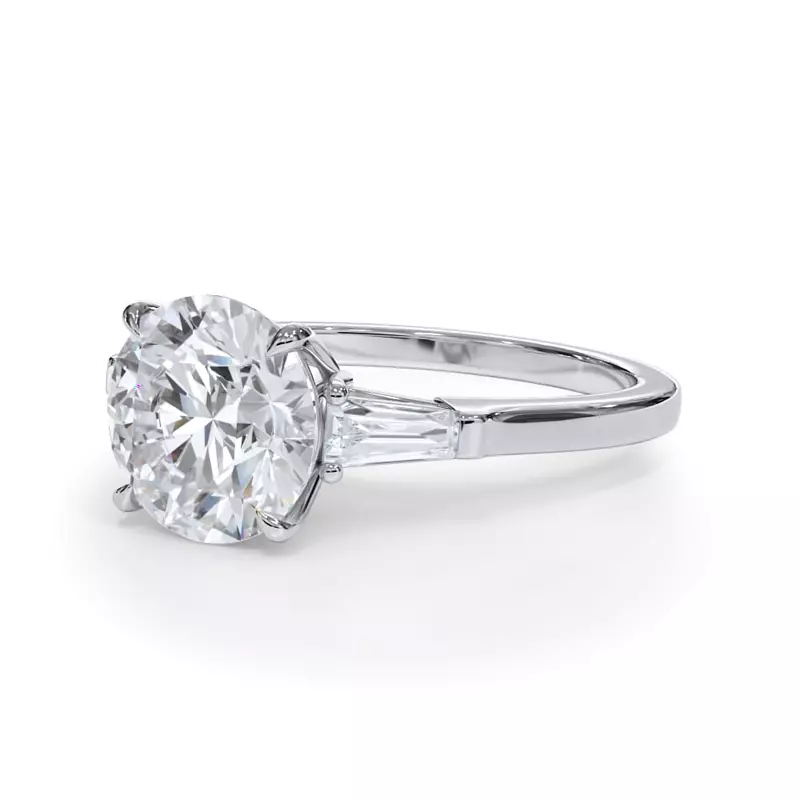 14K White Gold Bellora Petite Tapered Baguette Engagement Ring