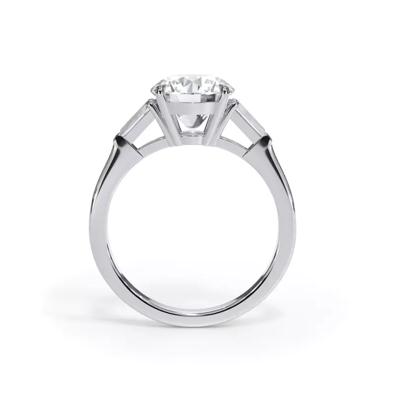 14K White Gold Bellora Petite Tapered Baguette Engagement Ring