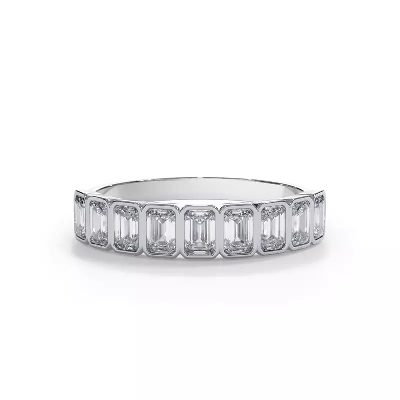 Bellora Lab Emerald-Cut Bezel Band