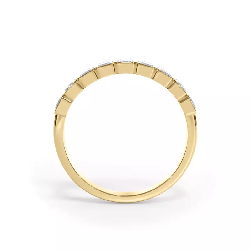 14K Yellow Gold Bellora Lab Emerald-Cut Bezel Band