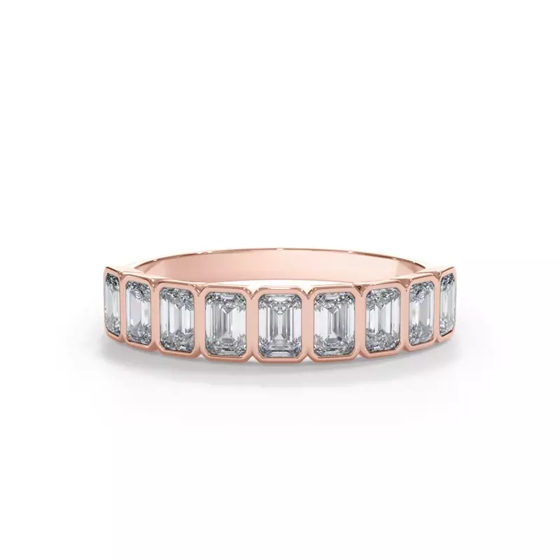 Bellora Emerald-Cut Bezel Band