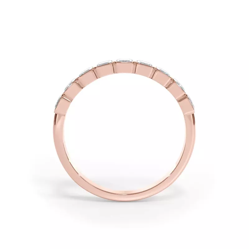 18K Rose Gold Bellora Emerald-Cut Bezel Band