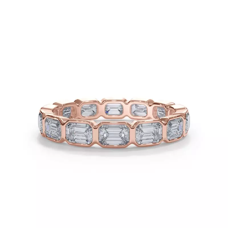 Bellora East-West Emerald-Cut Lab Bezel Band