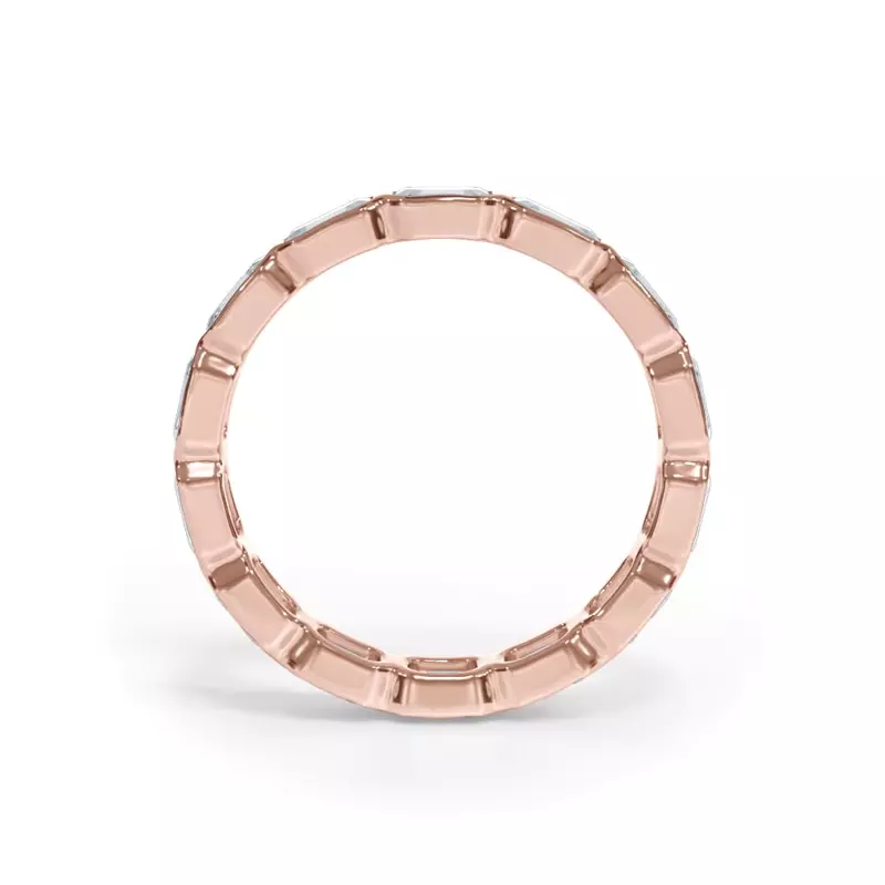 18K Rose Gold Bellora East-West Emerald-Cut Diamond Bezel Band
