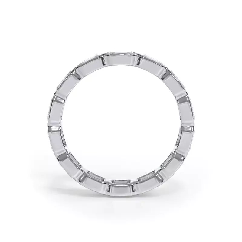 18K White Gold Bellora East-West Emerald-Cut Lab Bezel Band