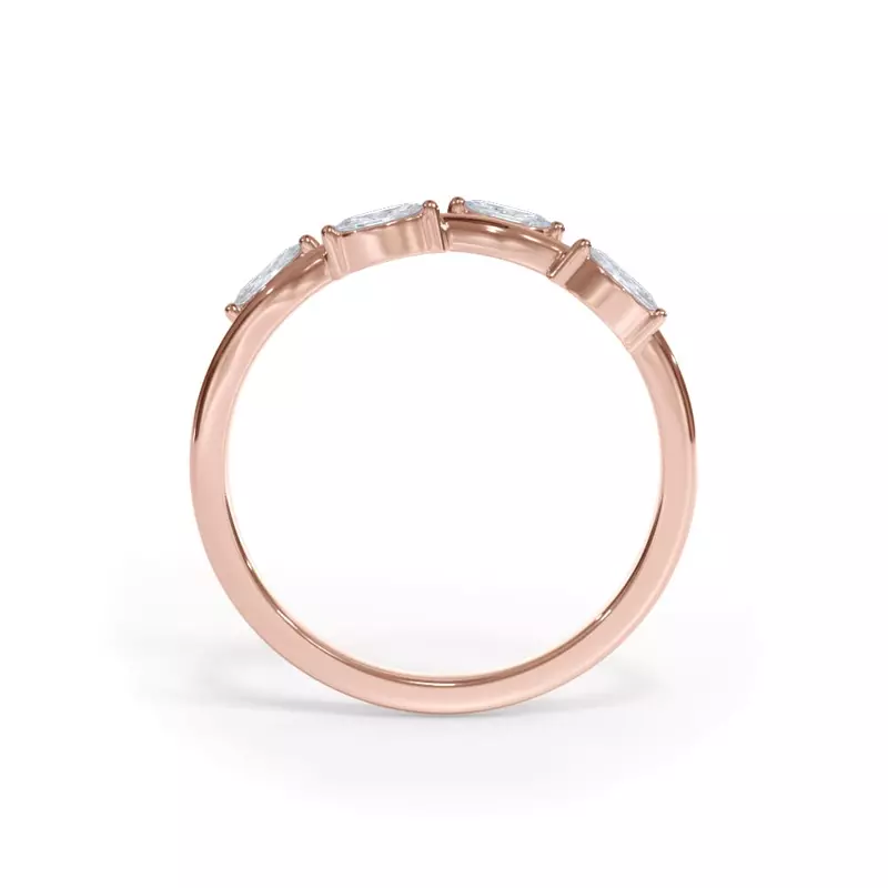 14K Rose Gold Vinetta Marquise Band