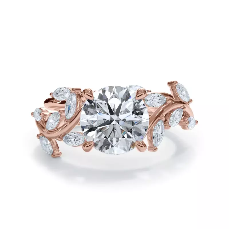 14K Rose Gold Vinetta Marquise Band