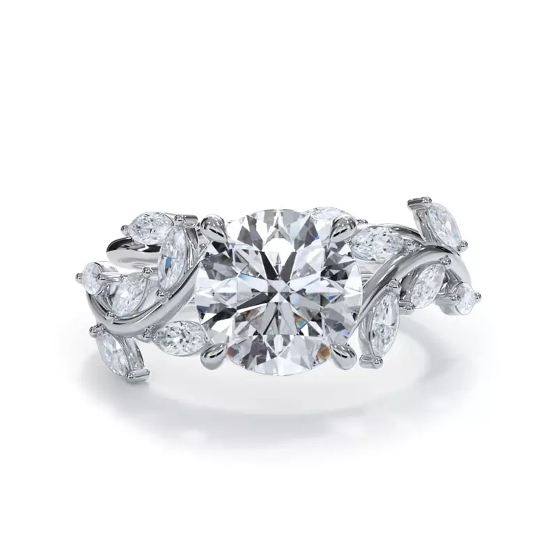 14K White Gold Vinetta Marquise Band