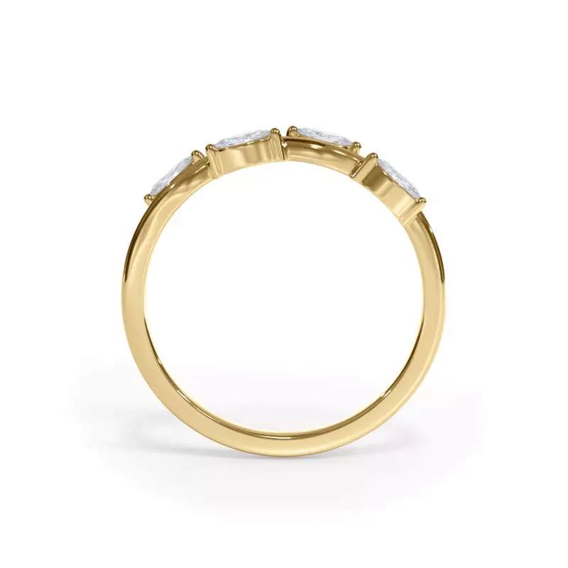 14K Yellow Gold Vinetta Marquise Band