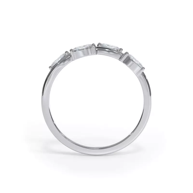 18K White Gold Vinetta Marquise Band