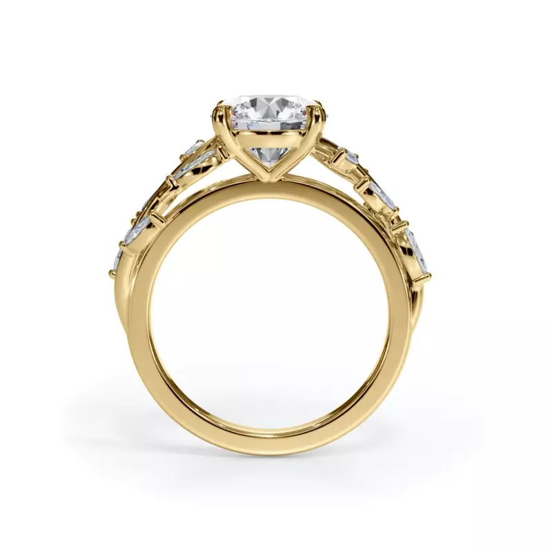 14K Yellow Gold Vinetta Marquise Engagement Ring 
