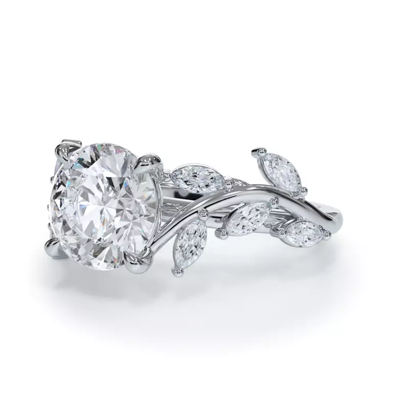 Platinum Vinetta Marquise Engagement Ring 