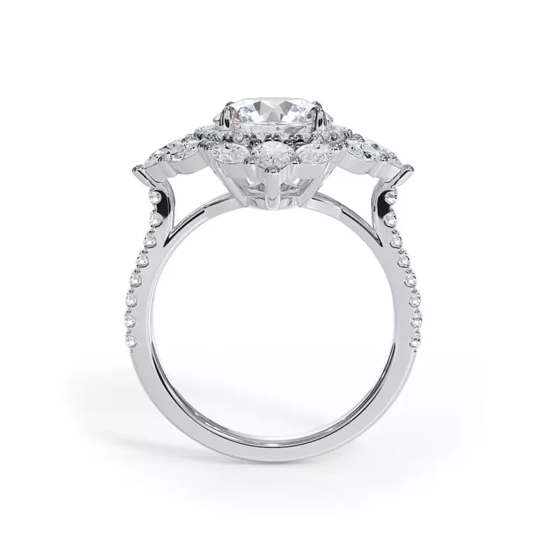 14K White Gold Opuluxe Double Lab Halo Engagement Ring