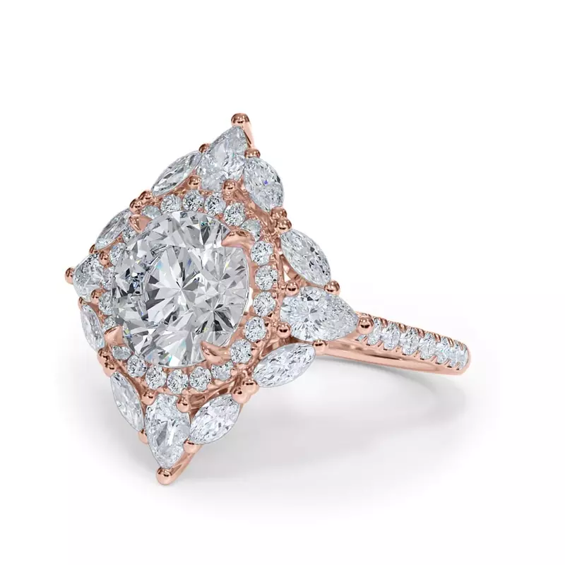 18K Rose Gold Opuluxe Double Lab Halo Engagement Ring