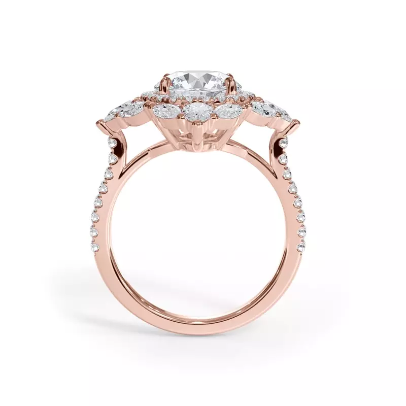 18K Rose Gold Opuluxe Double Lab Halo Engagement Ring