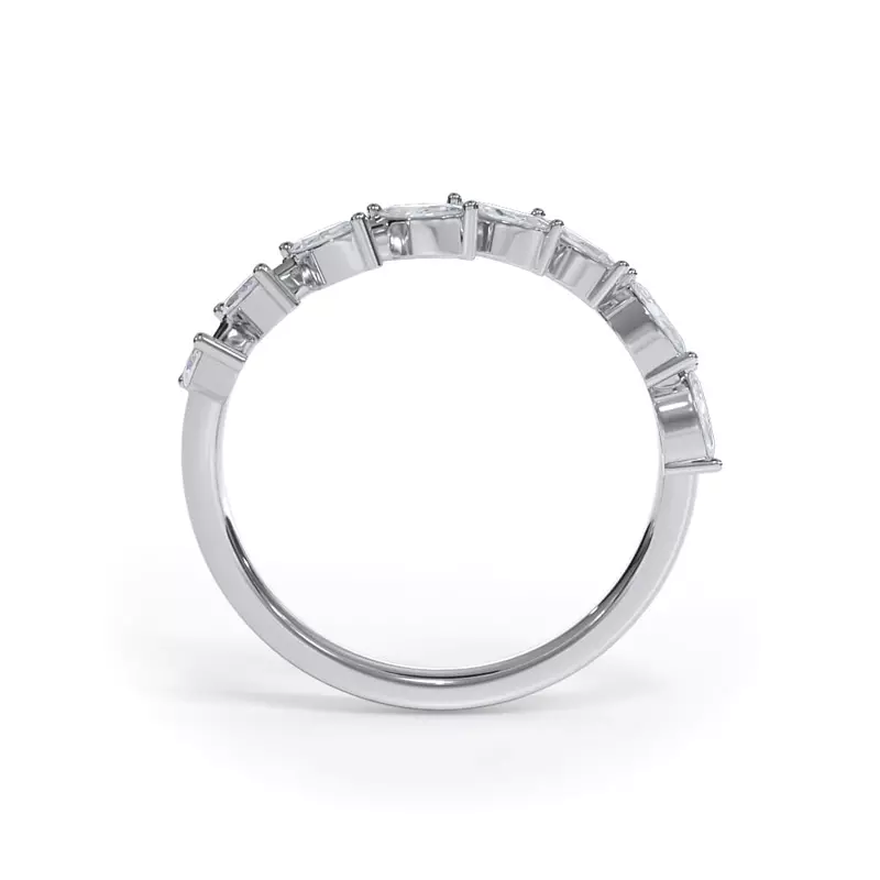 14K White Gold Veraison Marquise Lab Band
