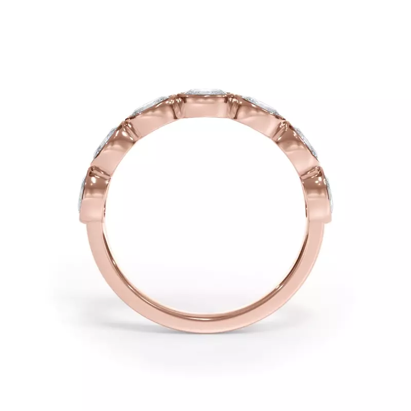 18K Rose Gold Bellora Oval Diamond Bezel Band