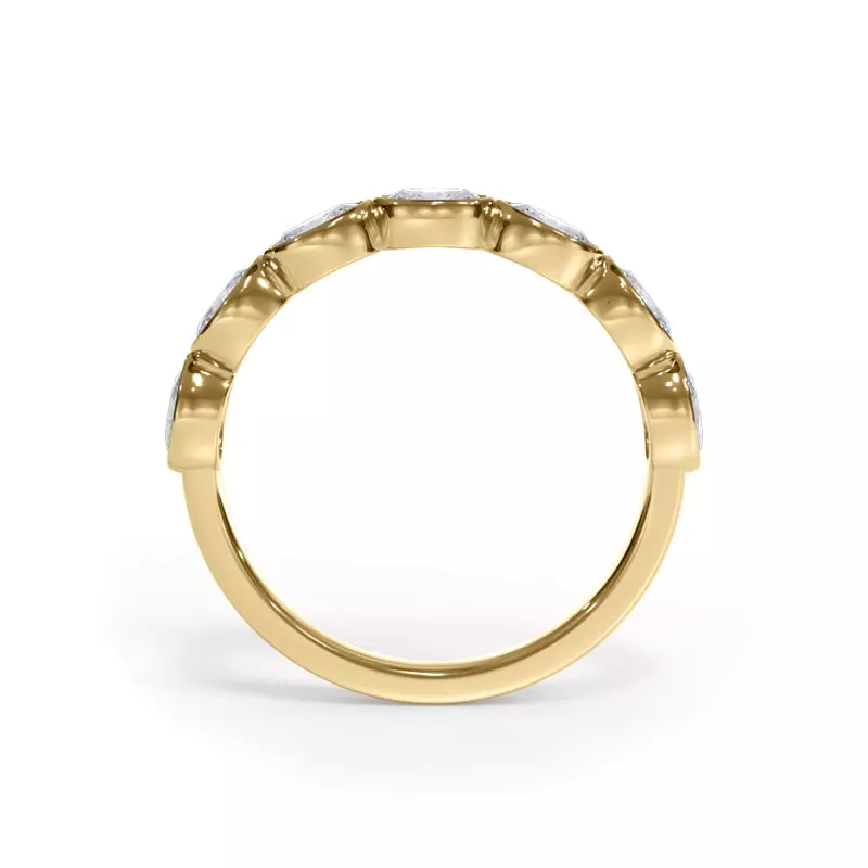 18K Yellow Gold Bellora Oval Lab Bezel Band