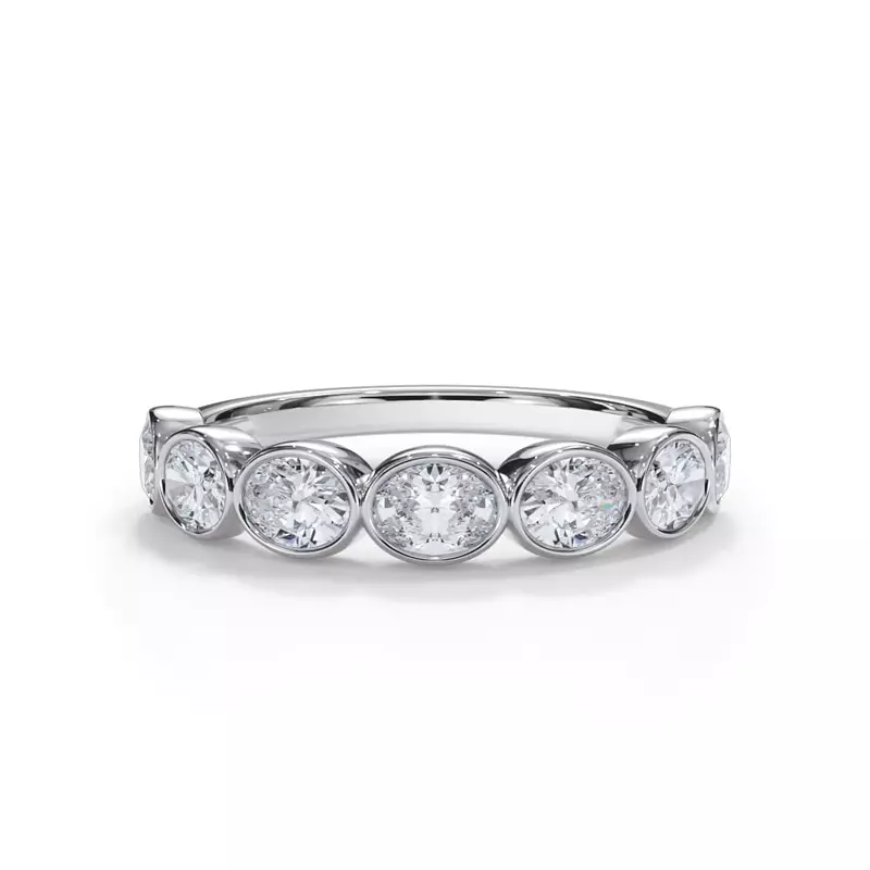 Platinum Bellora Oval Lab Bezel Band