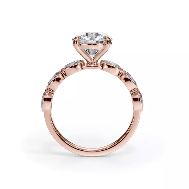 14K Rose Gold Bellora Oval Lab Bezel Engagement Ring